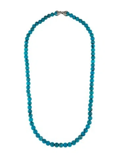 Pre-owned David Yurman Turquoise Spiritual Beads Necklace 8mm, 26" In Multicolor