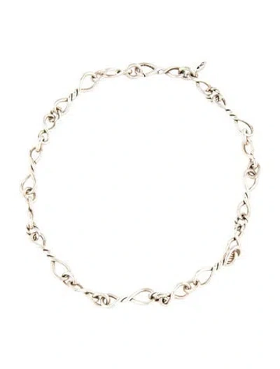 Pre-owned David Yurman Twisted Link Chain Necklace, 19.5" In Multicolor