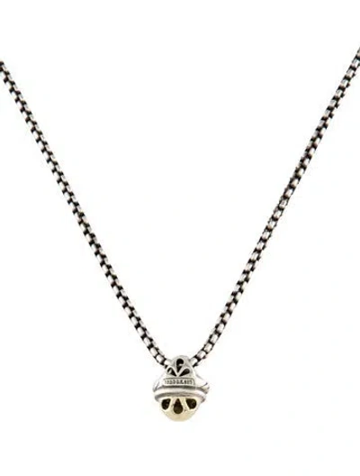 Pre-owned David Yurman Two-tone Acorn Pendant Necklace, 16" In Multicolor