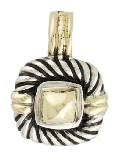 Pre-owned David Yurman Two-tone Albion Enhancer Pendant, 1" In Multi