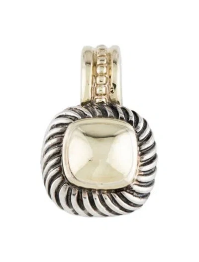 Pre-owned David Yurman Two-tone Albion Enhancer Pendant In Multicolor