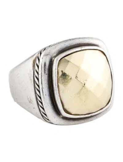Pre-owned David Yurman Two-tone Albion Signet Ring In Multi