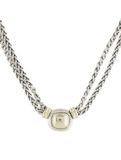 Pre-owned David Yurman Two-tone Albion Wheat Chain Necklace, 15.75" In Multi
