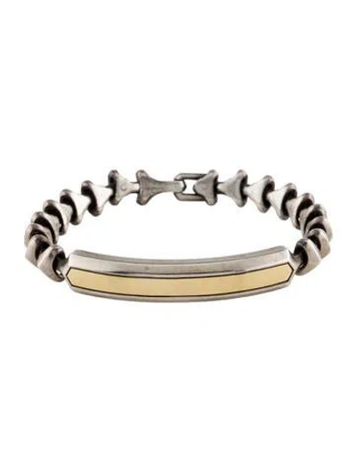 Pre-owned David Yurman Two-tone Armory Id Bracelet, 7.25" In Multi