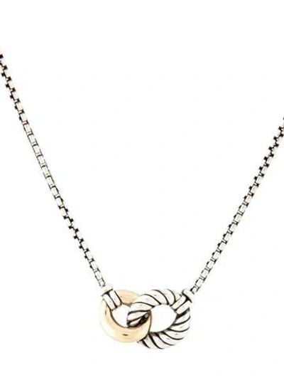 Pre-owned David Yurman Two-tone Belmont® Curb Link Necklace, 17" In Multi