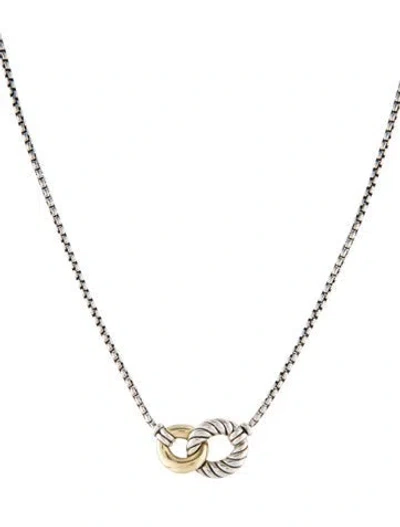 Pre-owned David Yurman Two-tone Belmont Pendant Necklace, 17" In Multi