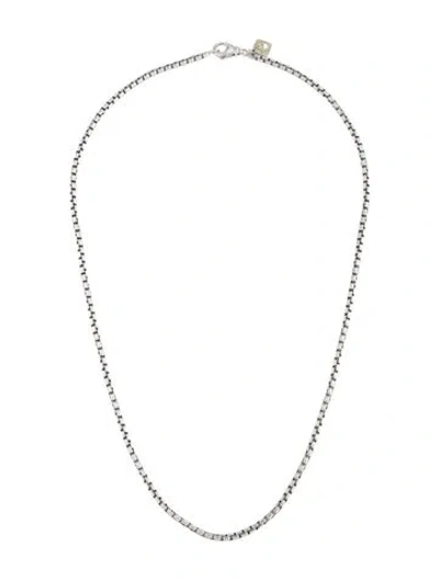 Pre-owned David Yurman Two-tone Box Chain Necklace, 18" In Multicolor
