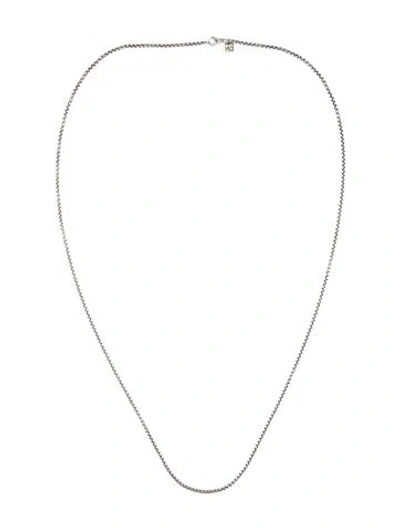 Pre-owned David Yurman Two-tone Box Chain Necklace, 36" In Multicolor