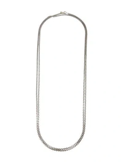 Pre-owned David Yurman Two-tone Box Chain Necklace, 72" In Multi