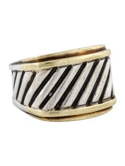 Pre-owned David Yurman Two-tone Cable Cigar Band In Multi