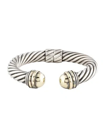 Pre-owned David Yurman Two-tone Cable Classic Bracelet In Multi