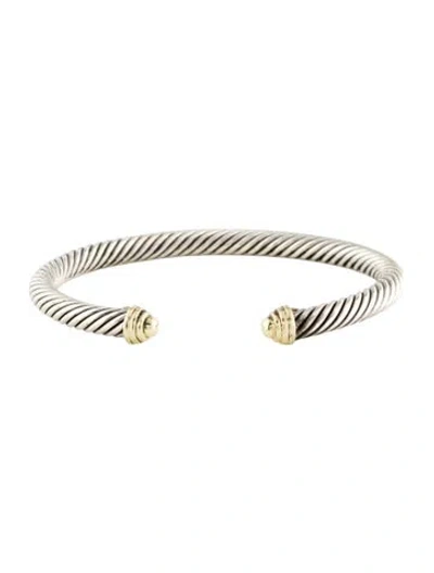 Pre-owned David Yurman Two-tone Cable Classic Cuff, 6.5" In Multi