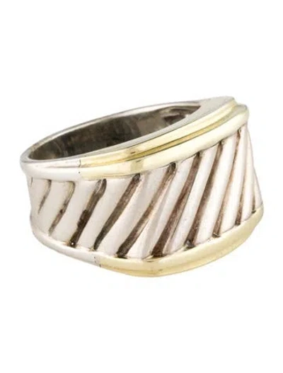 Pre-owned David Yurman Two-tone Cable Classics Cigar Band In Multi