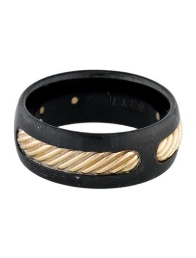 Pre-owned David Yurman Two-tone Cable Insert Band In Multi