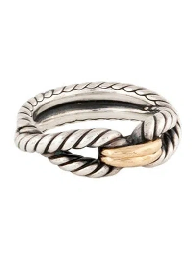 Pre-owned David Yurman Two-tone Cable Loop Band Ring In Multi