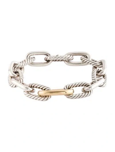 Pre-owned David Yurman Two-tone Chain Bracelet, 6.5" In Multicolor