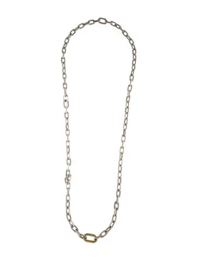 Pre-owned David Yurman Two-tone Chain Link Necklace, 36.75" In Multi