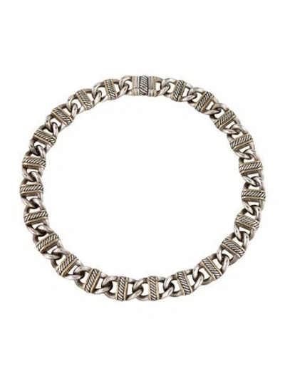 Pre-owned David Yurman Two-tone Chain Necklace, 16" In Multi