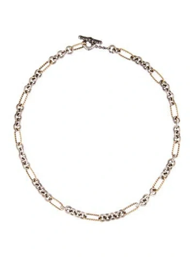 Pre-owned David Yurman Two-tone Chain Necklace, 17.75" In Multi