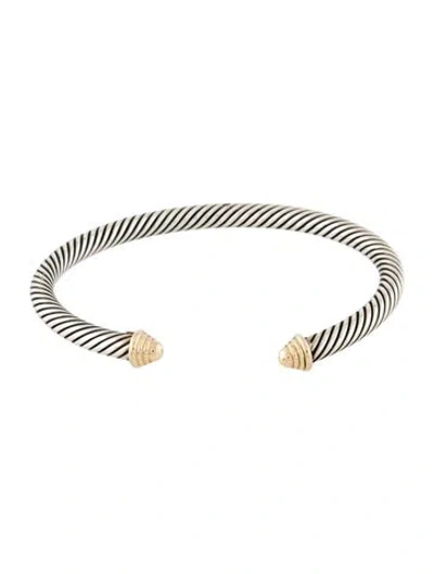 Pre-owned David Yurman Two-tone Classic Cable Bracelet, 7" In Multi