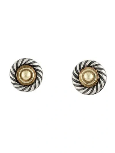 Pre-owned David Yurman Two-tone Cookie Stud Earrings In Multi