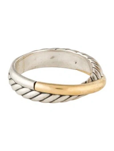 Pre-owned David Yurman Two-tone Crossover Band In Multi