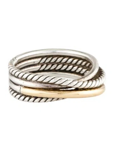 Pre-owned David Yurman Two-tone Crossover Band In Multi