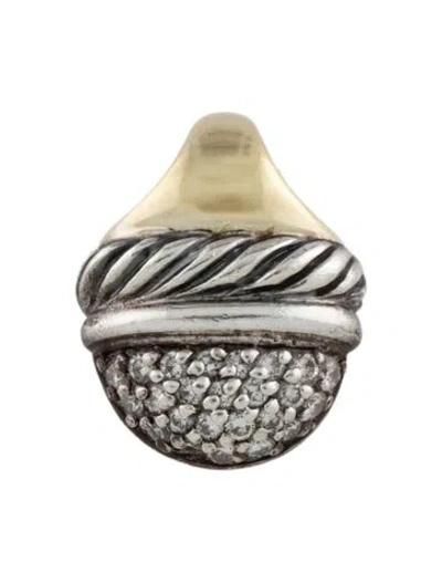Pre-owned David Yurman Two-tone Diamond Acorn Pendant In Multicolor