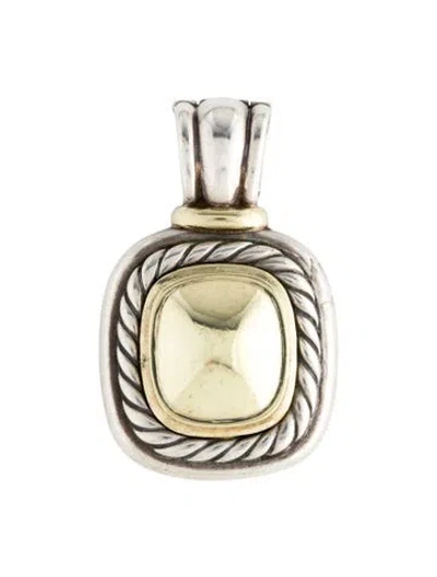 Pre-owned David Yurman Two-tone Dome Albion Pendant, 1.75" In Multi