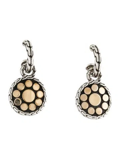 Pre-owned David Yurman Two-tone Dot Drop Earrings In Multi