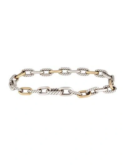 Pre-owned David Yurman Two-tone Dy Madison® Chain Bracelet, 6" In Multicolor