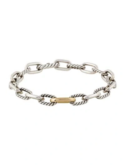 Pre-owned David Yurman Two-tone Dy Madison® Chain Bracelet, 7.5" In Multi
