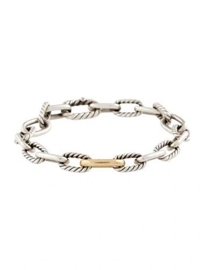 Pre-owned David Yurman Two-tone Dy Madison® Chain Bracelet, 7.5" In Multicolor