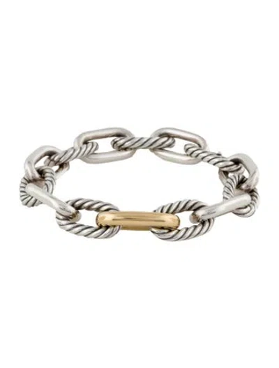 Pre-owned David Yurman Two-tone Dy Madison® Chain Bracelet, 7.75" In Multi