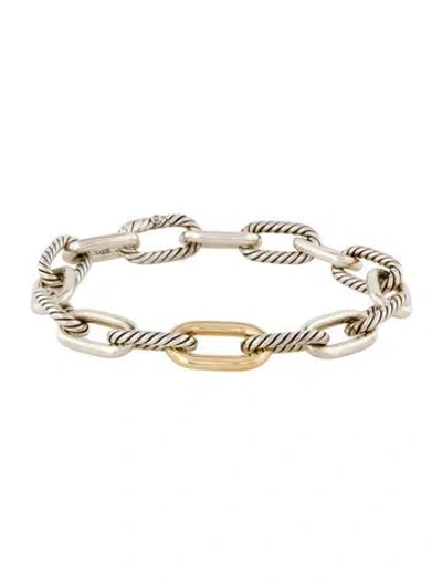 Pre-owned David Yurman Two-tone Dy Madison® Chain Bracelet, 7.75" In Multi