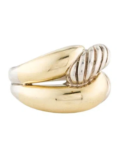 Pre-owned David Yurman Two-tone Labyrinth Ring In Multi