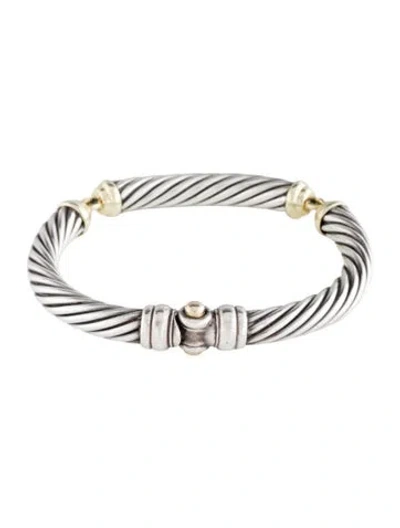 Pre-owned David Yurman Two-tone Link Bracelet, 6.25" In Multi