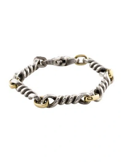 Pre-owned David Yurman Two-tone Link Bracelet, 7.25" In Multi
