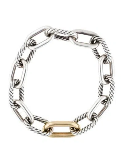 Pre-owned David Yurman Two-tone Madison Chain Link Bracelet, 6.75" In Multi