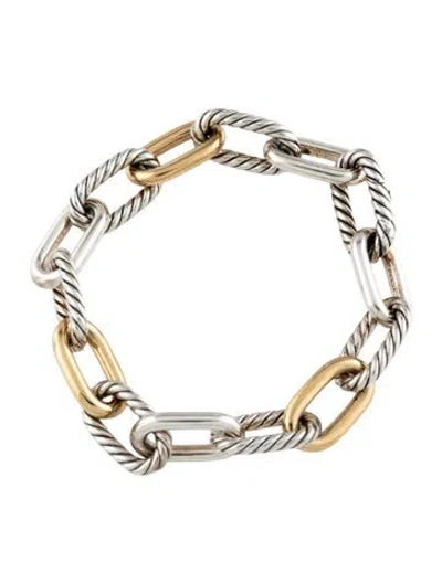 Pre-owned David Yurman Two-tone Madison Link Bracelet, 6" In Multicolor