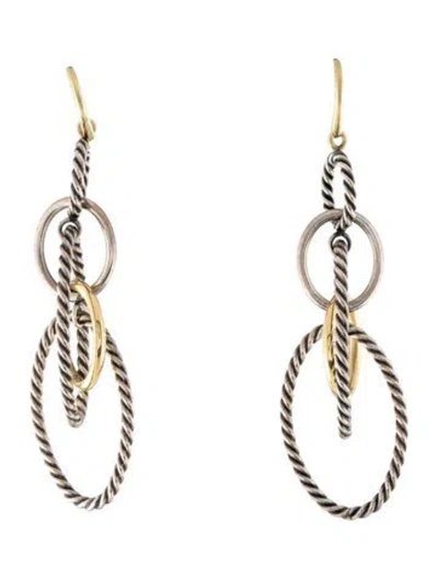 Pre-owned David Yurman Two-tone Mobile Chain Drop Earrings In Multi