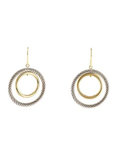 Pre-owned David Yurman Two-tone Mobile Circle Drop Earrings In Multi