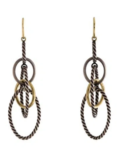 Pre-owned David Yurman Two-tone Mobile Drop Earrings In Multicolor