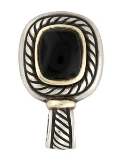 Pre-owned David Yurman Two-tone Onyx Albion Pendant In Multi