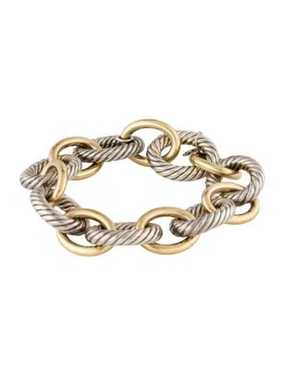 Pre-owned David Yurman Two-tone Oval Link Bracelet, 6.25" In Multi