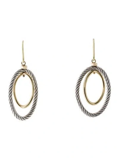 Pre-owned David Yurman Two-tone Oval Mobile Drop Earrings In Multi