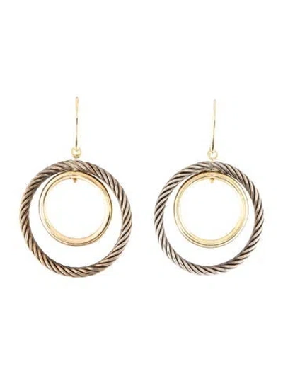 Pre-owned David Yurman Two-tone Oval Mobile Drop Earrings In Multi