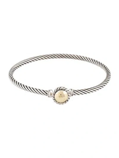 Pre-owned David Yurman Two-tone Petite Chatelaine Bangle Bracelet, 6.5" In Multi