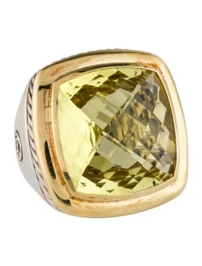 Pre-owned David Yurman Two-tone Quartz Albion Ring In Multi