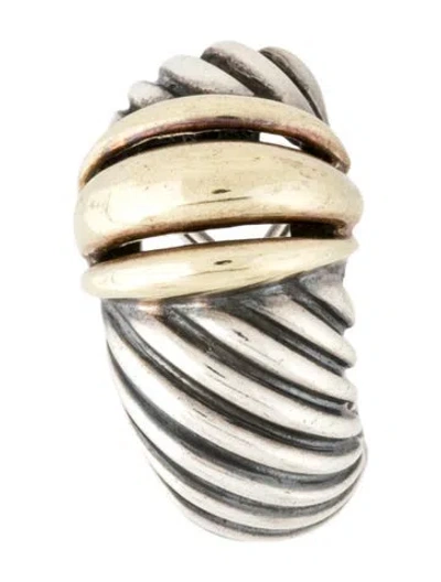 Pre-owned David Yurman Two-tone Shrimp Cutout Single Earclip In Multi